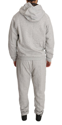 Thumbnail for Elegant Gray Hooded Sweatsuit Ensemble