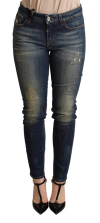 Thumbnail for Elegant Slim-Fit Dark Blue Skinny Jeans