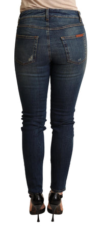 Thumbnail for Elegant Slim-Fit Dark Blue Skinny Jeans