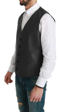 Thumbnail for Elegant Gray Wool Blend Dress Vest