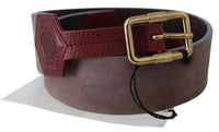 Thumbnail for Elegant Brown Leather Belt with Gold Buckle