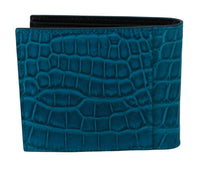 Thumbnail for Blue Alligator Pattern Leather Bifold Wallet