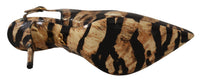 Thumbnail for Tiger Pattern Slingback Heels Pumps