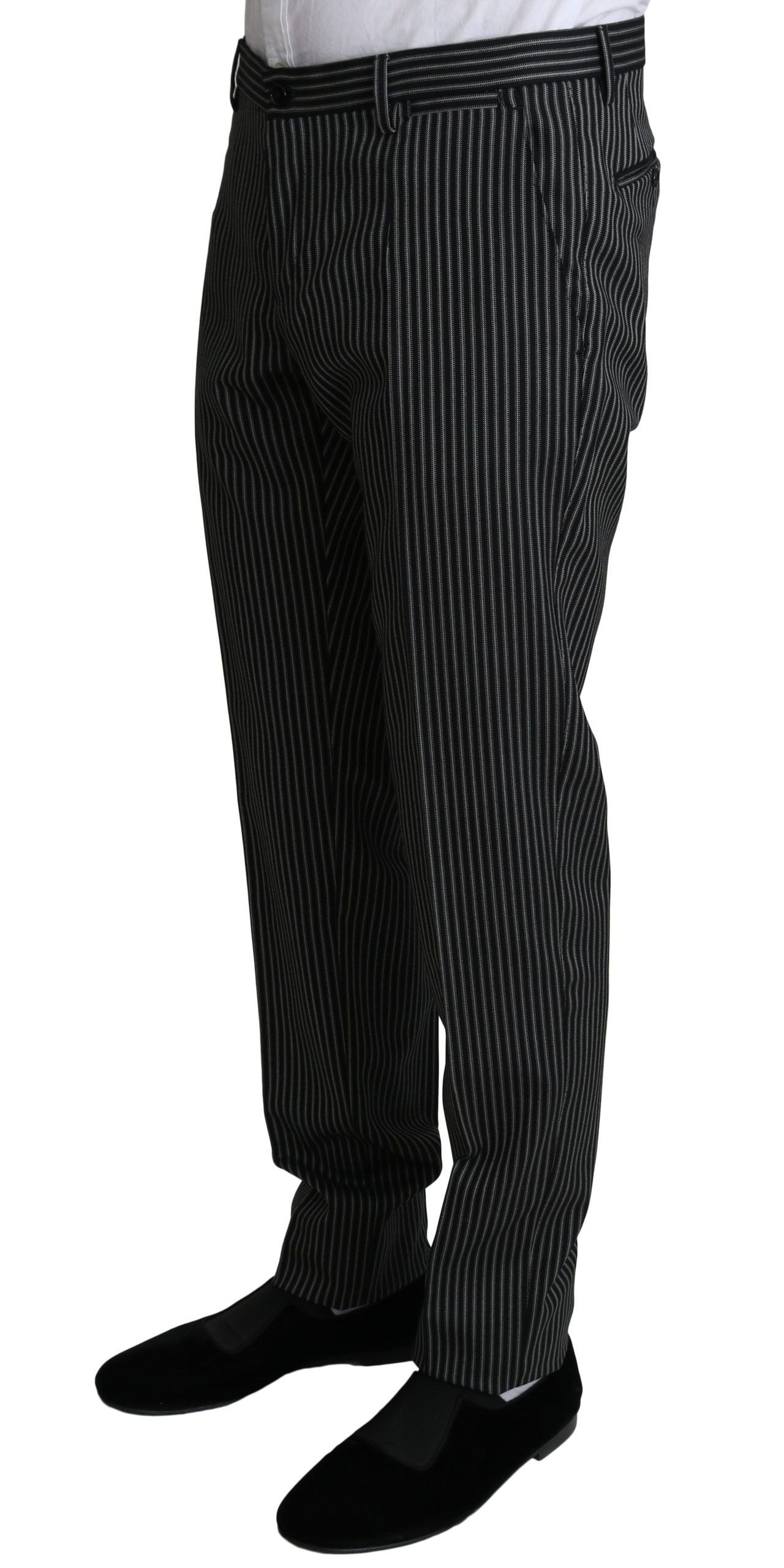 Elegant Striped Wool-Silk Two-Piece Suit