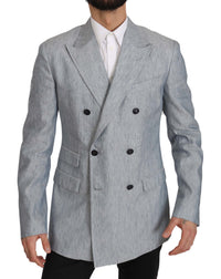 Thumbnail for Elegant Light Blue Double Breasted Blazer