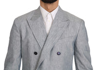 Thumbnail for Elegant Light Blue Double Breasted Blazer