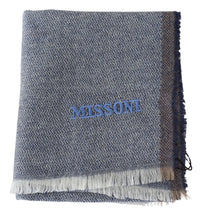 Thumbnail for Elegant Gray Wool Scarf with Stripes and Fringes