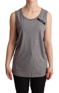 Thumbnail for Elegant Gray Cotton Jersey Sleeveless Tank