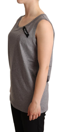 Thumbnail for Elegant Gray Cotton Jersey Sleeveless Tank