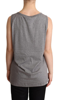 Thumbnail for Elegant Gray Cotton Jersey Sleeveless Tank