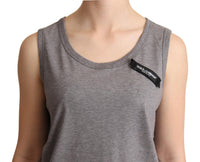 Thumbnail for Elegant Gray Cotton Jersey Sleeveless Tank