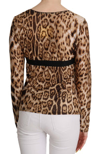 Thumbnail for Elegant Leopard Long Sleeve Top