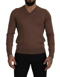 Thumbnail for Elegant Virgin Wool V-Neck Pullover Sweater