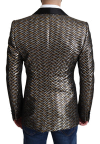 Thumbnail for Multicolor Metallic Jacquard Polyester Blazer Jacket