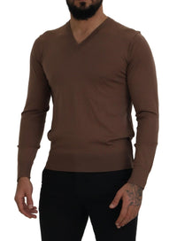 Thumbnail for Elegant Virgin Wool V-Neck Pullover Sweater