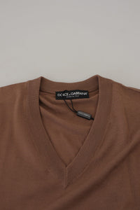 Thumbnail for Elegant Virgin Wool V-Neck Pullover Sweater