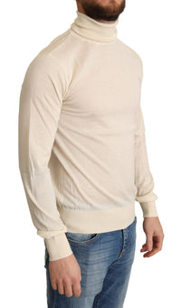 Thumbnail for Cream Cashmere Turtleneck Pullover Sweater