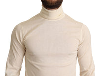 Thumbnail for Cream Cashmere Turtleneck Pullover Sweater