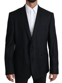 Thumbnail for Elegant Blue Patterned Martini Formal Blazer