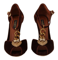 Thumbnail for Elegant Gold Detail Velvet Heels
