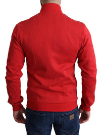 Thumbnail for Chic Red Turtle Neck Zip Cardigan Sweater