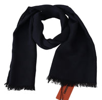 Thumbnail for Elegant Black Wool Unisex Scarf