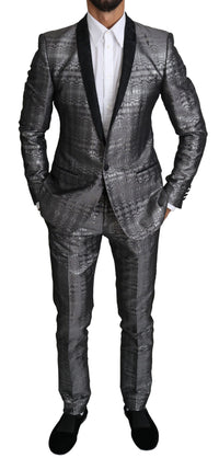 Thumbnail for Elegant Silver Patterned Men's Suit