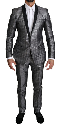 Thumbnail for Elegant Silver Patterned Men's Suit