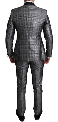 Thumbnail for Elegant Silver Patterned Men's Suit