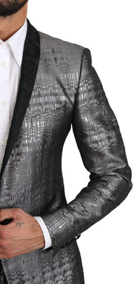 Thumbnail for Elegant Silver Patterned Men's Suit