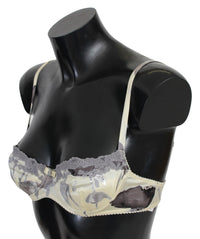 Thumbnail for Beige Lace Balconcino Silk Bra