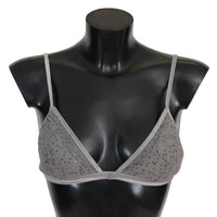 Thumbnail for Sequined Gray Triangolo Bra Luxury Underwear