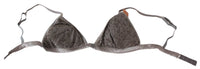 Thumbnail for Sequined Gray Triangolo Bra Luxury Underwear