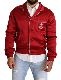 Thumbnail for Sumptuous Silk Red Bomber Jacket