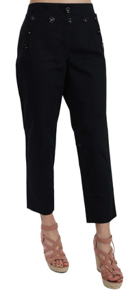 Thumbnail for Chic Black Cotton Trousers