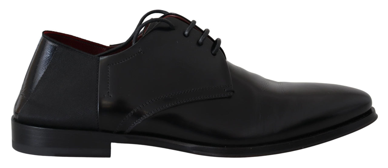 Black Leather Lace Up Men Dress Derby Shoes