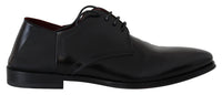 Thumbnail for Black Leather Lace Up Men Dress Derby Shoes