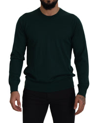 Thumbnail for Elegant Green Crewneck Cashmere Sweater