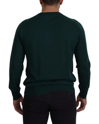 Thumbnail for Elegant Green Crewneck Cashmere Sweater