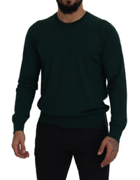 Thumbnail for Elegant Green Crewneck Cashmere Sweater