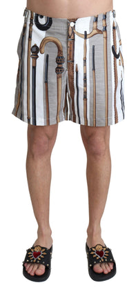 Thumbnail for Elegant White Multicolor Swim Shorts