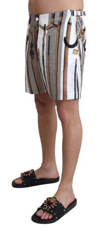 Thumbnail for Elegant White Multicolor Swim Shorts