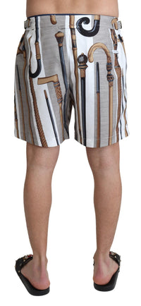 Thumbnail for Elegant White Multicolor Swim Shorts