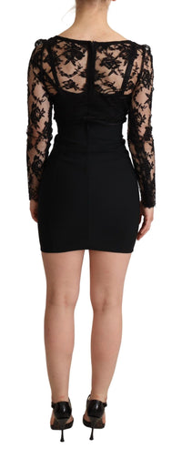 Thumbnail for Elegant Black Lace Mini-Dress Delight