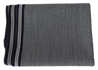 Thumbnail for Elegant Gray Wool Scarf with Signature Stripes