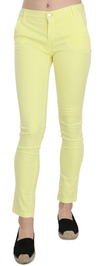 Thumbnail for Chic Yellow Low Waist Skinny Casual Trousers