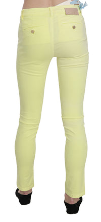 Thumbnail for Chic Yellow Low Waist Skinny Casual Trousers