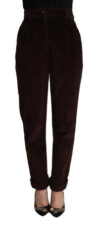 Thumbnail for Elegant Bordeaux High-Waisted Corduroy Pants