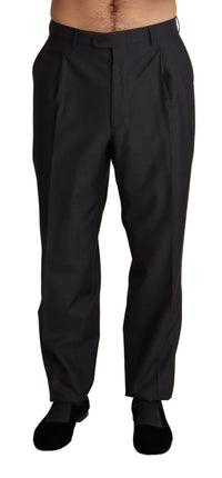 Thumbnail for Elegant Gray Skinny Dress Trousers