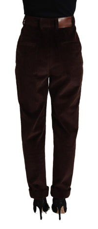 Thumbnail for Elegant Bordeaux High-Waisted Corduroy Pants